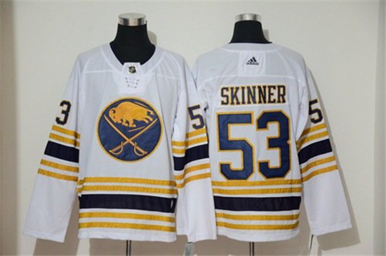 2020 Men's Buffalo Sabres #53 Jeff Skinner White 50th Season Authentic Stitched Hockey Jersey
