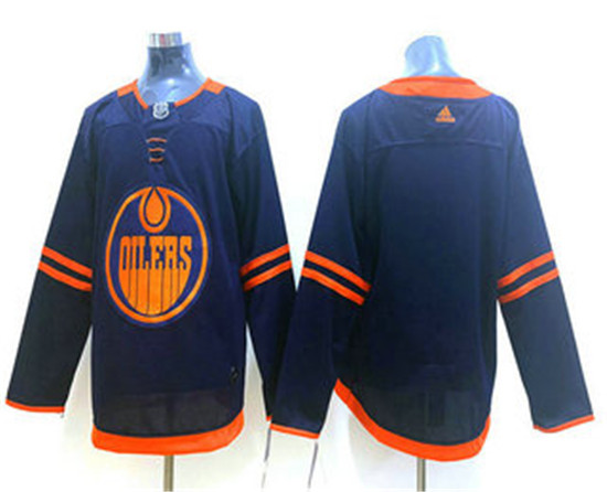 2020 Men's Edmonton Oilers Blank Navy Blue 50th Anniversary Adidas Stitched NHL Jersey