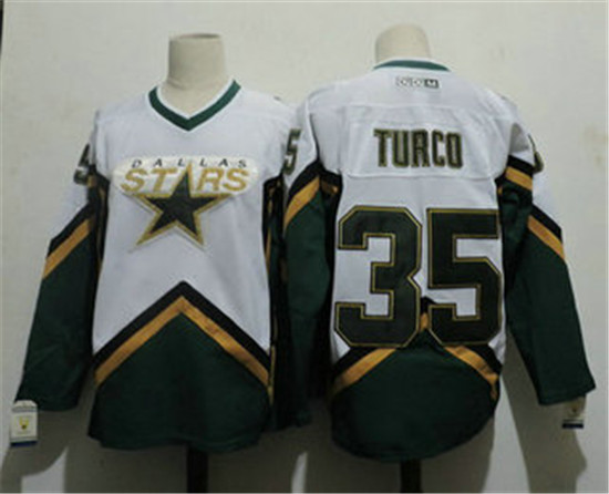 2020 Men's Dallas Stars #35 MARTY TURCO 2003 CCM Throwback Home NHL Jersey
