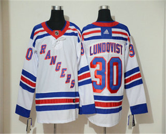 2020 Men's New York Rangers #30 Henrik Lundqvist White Adidas Stitched NHL Jersey