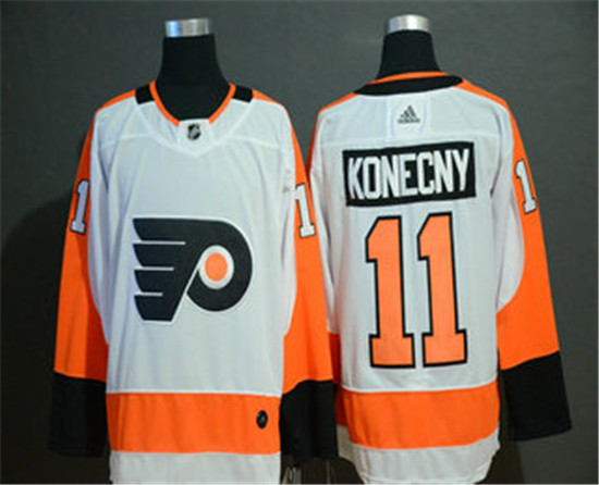 2020 Men's Philadelphia Flyers #11 Travis Konecny White Adidas Stitched NHL Jersey - Click Image to Close