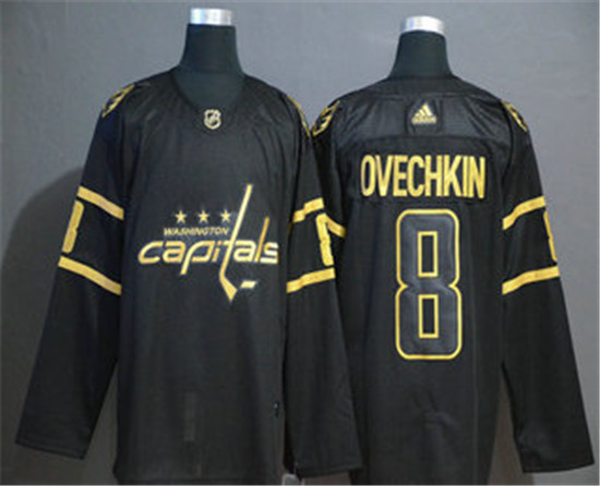 2020 Men's Washington Capitals #8 Alexander Ovechkin Black Golden Adidas Stitched NHL Jersey