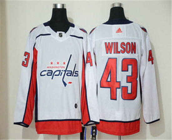 2020 Men's Washington Capitals #43 Tom Wilson White Adidas Stitched NHL Jersey