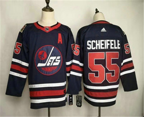 2020 Men's Winnipeg Jets #55 Mark Sceifele Navy Blue 2019 Heritage Classic Adidas Stitched NHL Jerse