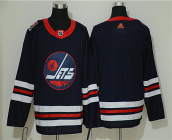 2020 Men's Winnipeg Jets Blank Navy Blue 2019 Heritage Classic Adidas Stitched NHL Jersey