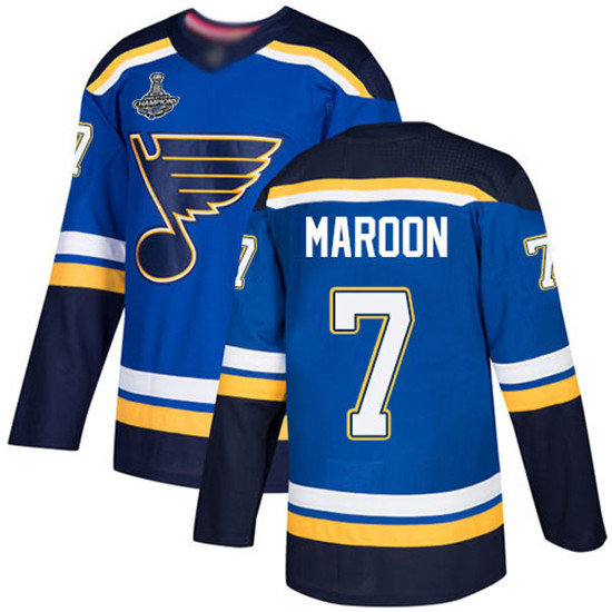 2020 Blues #7 Patrick Maroon Blue Home Authentic Stanley Cup Champions Stitched Hockey Jersey