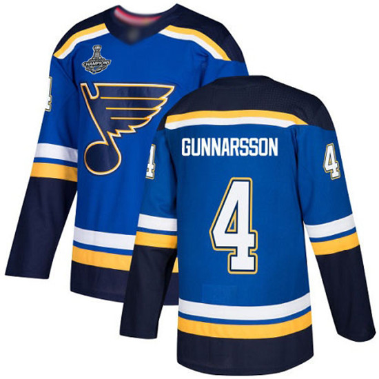 2020 Blues #4 Carl Gunnarsson Blue Home Authentic Stanley Cup Champions Stitched Hockey Jersey