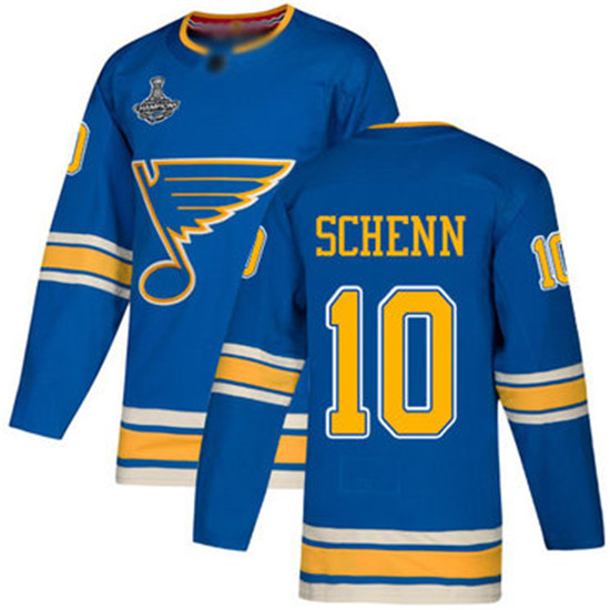 2020 Blues #10 Brayden Schenn Blue Alternate Authentic Stanley Cup Champions Stitched Hockey Jersey
