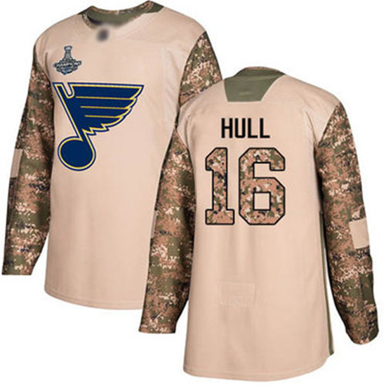 2020 Blues #16 Brett Hull Camo Authentic 2017 Veterans Day Stanley Cup Champions Stitched Hockey Jer