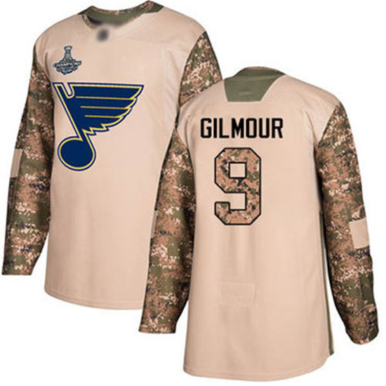 2020 Blues #9 Doug Gilmour Camo Authentic 2017 Veterans Day Stanley Cup Champions Stitched Hockey Je