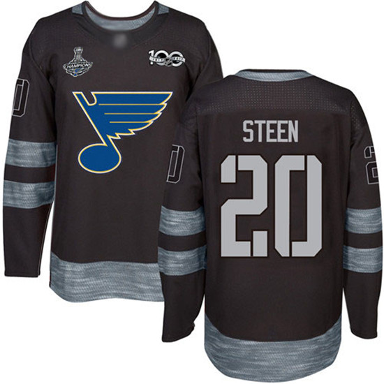 2020 Blues #20 Alexander Steen Black 1917-2017 100th Anniversary Stanley Cup Champions Stitched Hock