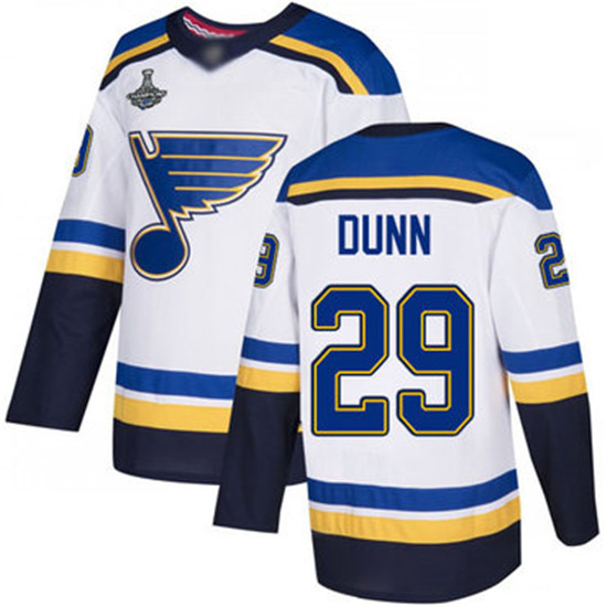 2020 Blues #29 Vince Dunn White Road Authentic Stanley Cup Champions Stitched Hockey Jersey