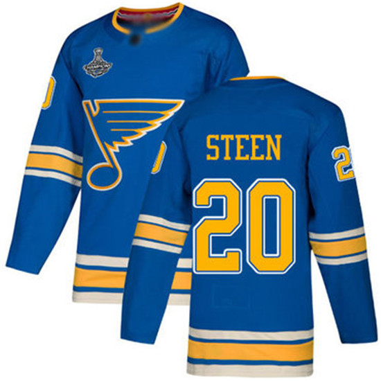 2020 Blues #20 Alexander Steen Blue Alternate Authentic Stanley Cup Champions Stitched Hockey Jersey