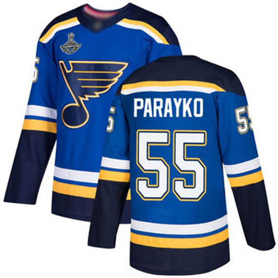 2020 Blues #55 Colton Parayko Blue Home Authentic Stanley Cup Champions Stitched Hockey Jersey