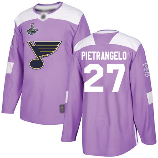2020 Blues #27 Alex Pietrangelo Purple Authentic Fights Cancer Stanley Cup Champions Stitched Hockey
