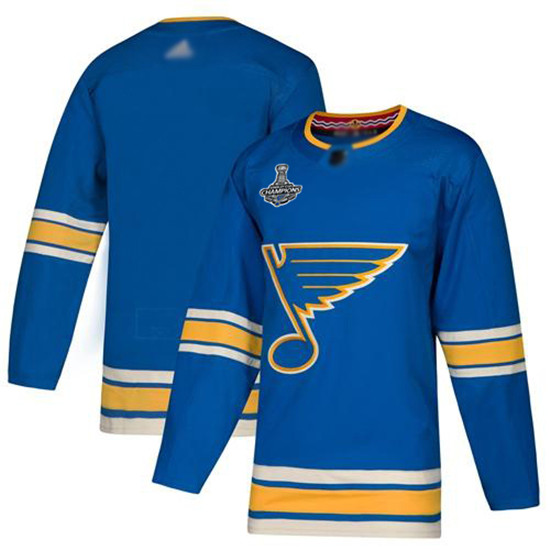 2020 Blues Blank Blue Alternate Authentic Stanley Cup Champions Stitched Hockey Jersey