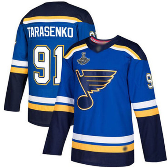 2020 Blues #91 Vladimir Tarasenko Blue Home Authentic Stanley Cup Champions Stitched Hockey Jersey