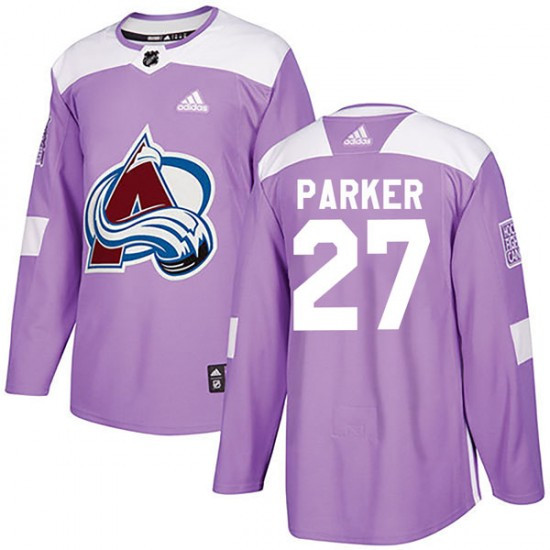 2020 Men's Colorado Avalanche #27 Scott Parker Adidas Authentic Fights Cancer Practice Purple Jersey