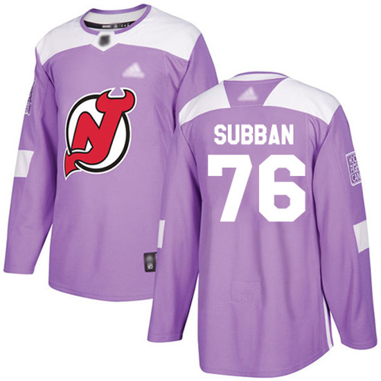 2020 Devils #76 P. K. Subban Purple Authentic Fights Cancer Stitched Hockey Jersey - Click Image to Close