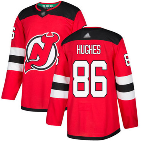 2020 Devils #86 Jack Hughes Red Home Authentic Stitched Hockey Jersey