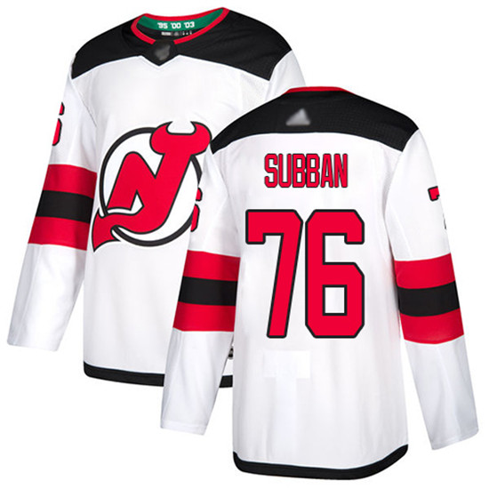 2020 Devils #76 P. K. Subban White Road Authentic Stitched Hockey Jersey