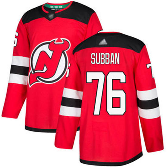2020 Devils #76 P. K. Subban Red Home Authentic Stitched Hockey Jersey - Click Image to Close