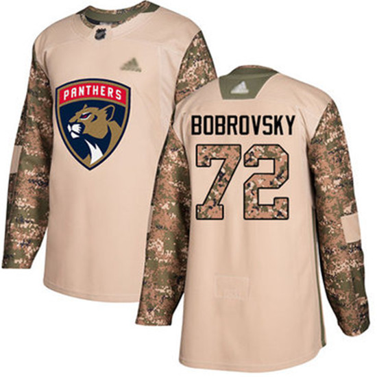 2020 Panthers #72 Sergei Bobrovsky Camo Authentic 2017 Veterans Day Stitched Hockey Jersey - Click Image to Close