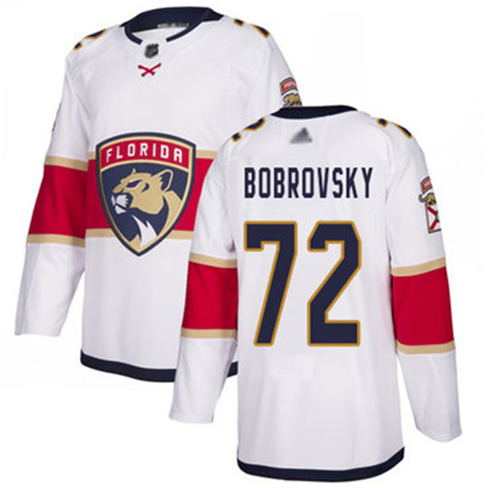 2020 Panthers #72 Sergei Bobrovsky White Road Authentic Stitched Hockey Jersey