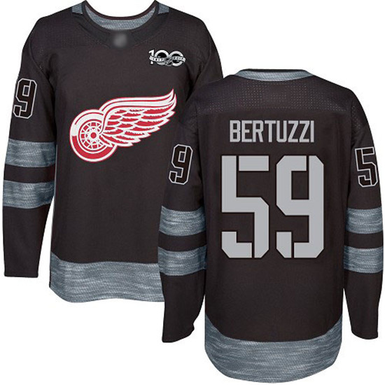 2020 Red Wings #59 Tyler Bertuzzi Black 1917-2017 100th Anniversary Stitched Hockey Jersey