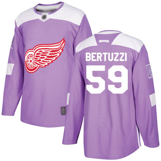 2020 Red Wings #59 Tyler Bertuzzi Purple Authentic Fights Cancer Stitched Hockey Jersey