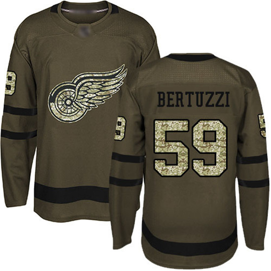 2020 Red Wings #59 Tyler Bertuzzi Green Salute to Service Stitched Hockey Jersey
