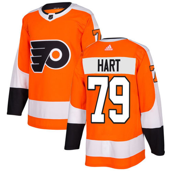 2020 Adidas Philadelphia Flyers #79 Carter Hart Orange Home Authentic Stitched NHL Jersey