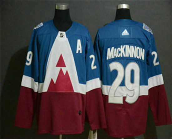 2020 Men's Colorado Avalanche #29 Nathan MacKinnon Blue Stadium Series Adidas Stitched NHL Jersey