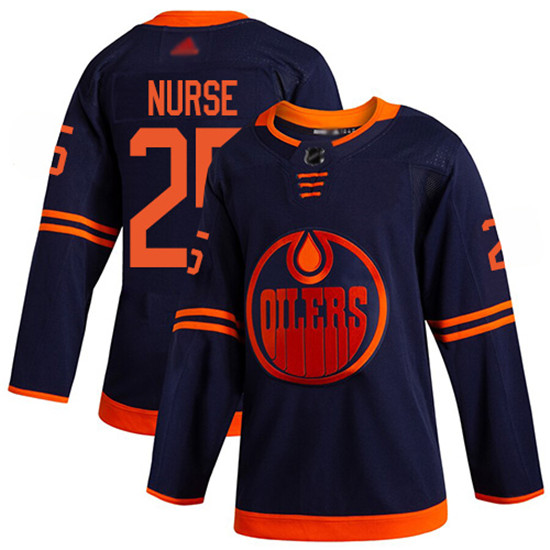 2020 Men's Edmonton Oilers #25 Darnell Nurse Navy Blue Alternate Premier Hockey Jersey