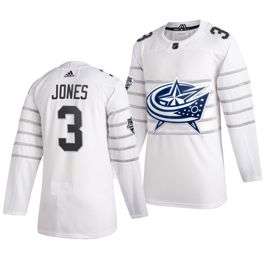 2020 Men's Columbus Blue Jackets #3 Seth Jones White NHL All-Star Game Adidas Jersey