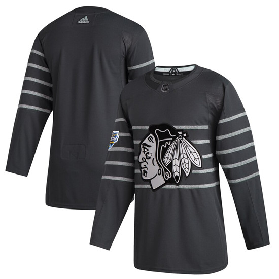 2020 Men's Chicago Blackhawks Blank Gray NHL All-Star Game Adidas Jersey