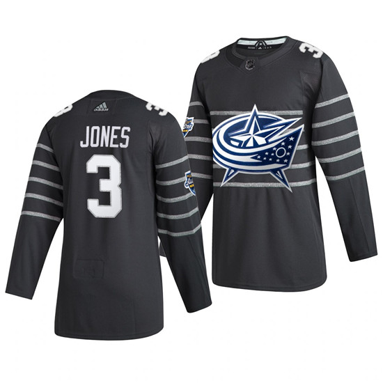 2020 Men's Columbus Blue Jackets #3 Seth Jones Gray NHL All-Star Game Adidas Jersey - Click Image to Close