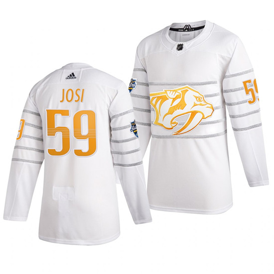 2020 Men's Nashville Predators #59 Roman Josi White NHL All-Star Game Adidas Jersey