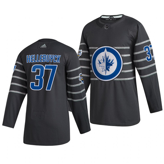 2020 Men's Winnipeg Jets #37 Connor Hellebuyck Gray NHL All-Star Game Adidas Jersey
