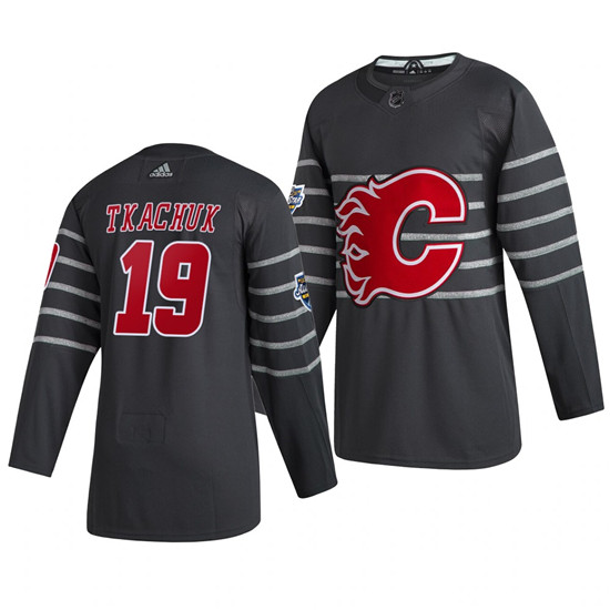 2020 Men's Calgary Flames #19 Matthew Tkachuk Gray NHL All-Star Game Adidas Jersey - Click Image to Close