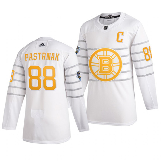 2020 Men's Boston Bruins #88 David Pastrnak White NHL All-Star Game Adidas Jersey - Click Image to Close
