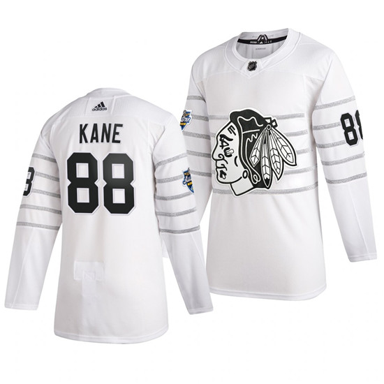2020 Men's Chicago Blackhawks #88 Patrick Kane White NHL All-Star Game Adidas Jersey - Click Image to Close