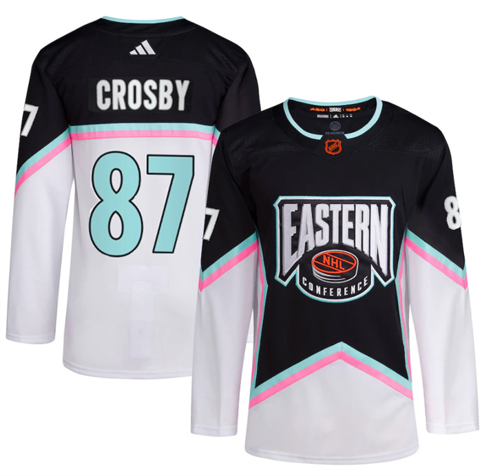Men's Pittsburgh Penguins #87 Sidney Crosby White Black 2023 All-Star Stitched Jersey - Click Image to Close