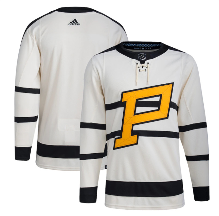 Men's Pittsburgh Penguins Blank Cream 2023 Winter Classic Stitched Jersey - Click Image to Close