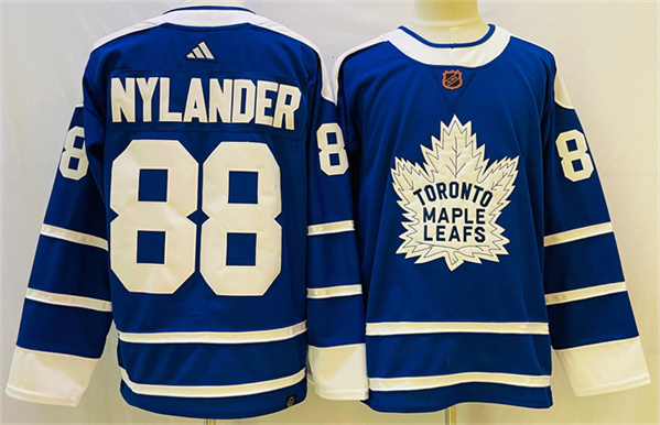 Men's Toronto Maple Leafs #88 William Nylander Blue 2022 Reverse Retro Stitched Jersey - Click Image to Close