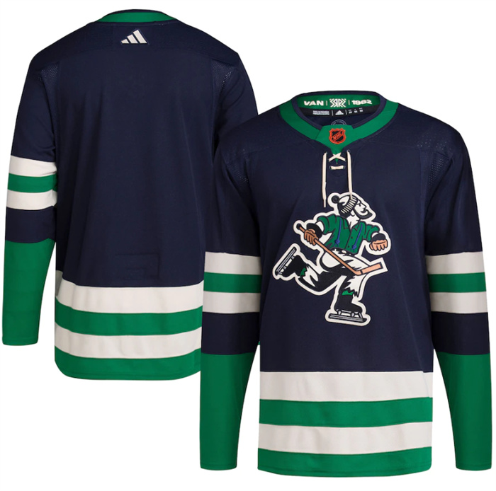 Men's Vancouver Canucks Blank Navy 2022 Reverse Retro Stitched Jersey - Click Image to Close