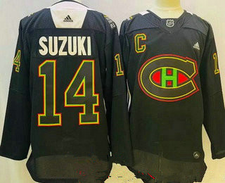 Men's Montreal Canadiens #14 Nick Suzuki Black History Night Authentic Jersey