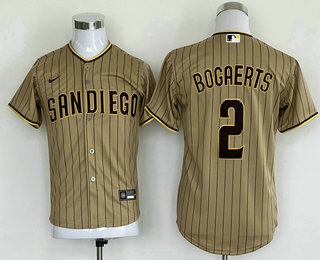 Youth San Diego Padres #2 Xander Bogaerts Grey Cool Base Stitched Baseball Jersey - Click Image to Close