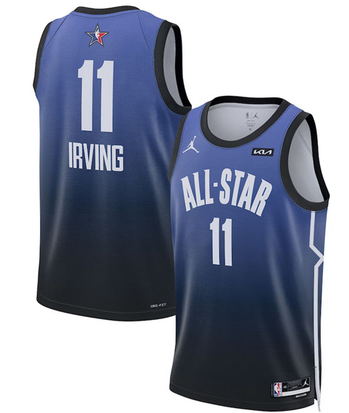 Men's 2023 All-Star #11 Kyrie Irving Blue Game Swingman Stitched Basketball Jersey - Click Image to Close