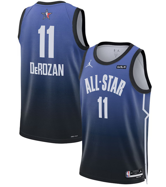 Men's 2023 All-Star #11 DeMar DeRozan Blue Game Swingman Stitched Basketball Jersey - Click Image to Close